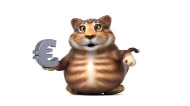 Euro ile eğlenceli çizgi film karakteri - 3 boyutlu animasyon