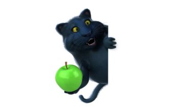 komik çizgi film karakteri ile elma - 3d animasyon 