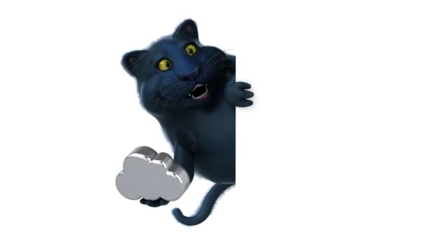 Fun Cartoon Character Cloud Animation — Stock Video