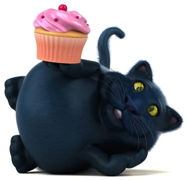 Cupcake - 3d çizim ile eğlenceli çizgi film karakteri