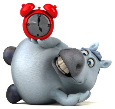 eğlenceli çizgi film karakteri ile çalar saat - 3d çizim