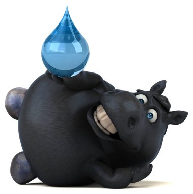 Eğlenceli at karakteri ile damla - 3d çizim