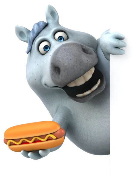 Fun Cartoon Character Hotdog Illustration — Stock Photo, Image