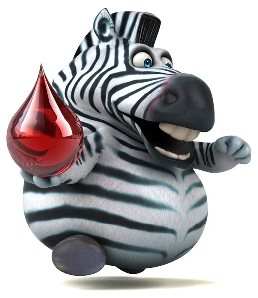 Leuke Zebra Met Druppel Illustratie — Stockfoto