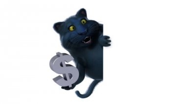 komik çizgi film karakteri ile dolar - 3d animasyon 