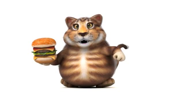 Postać Kreskówki Zabawa Burger Animacji — Wideo stockowe