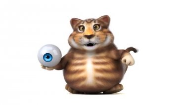 Eğlenceli çizgi film karakteri ile göz - 3d animasyon