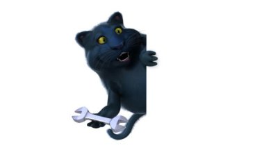 eğlenceli çizgi film karakteri ile araç - 3d animasyon 