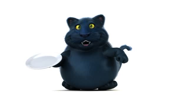 Zábavná Kočičí Charakter Deskou Animace — Stock video
