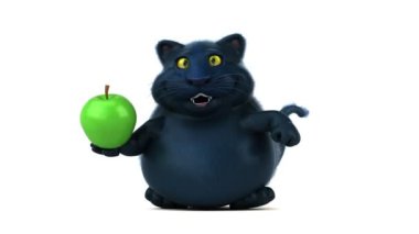 komik çizgi film karakteri ile elma - 3d animasyon 