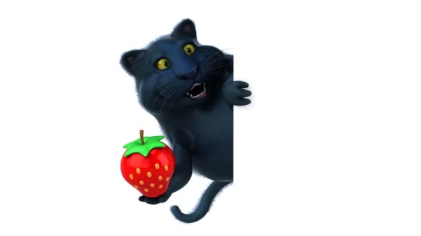 Funny Cartoon Character Strawberry Animation — Stock Video
