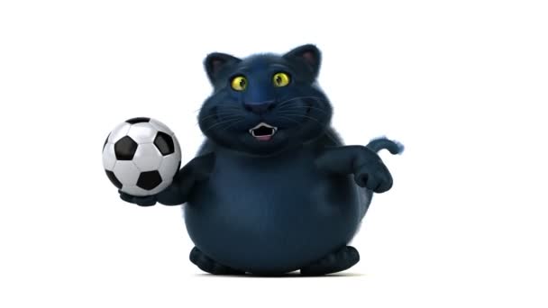 Zábavná kočičí charakter s míč - 3d animace