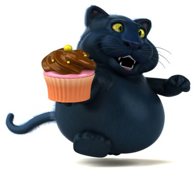 Cupcake - 3d çizim ile eğlenceli çizgi film karakteri