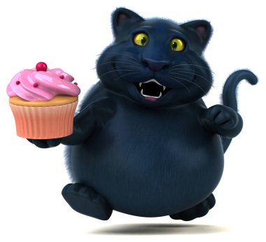 Cupcake - 3d çizim ile eğlenceli çizgi film karakteri