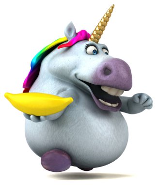 Muz - 3d çizim ile eğlenceli çizgi film karakteri