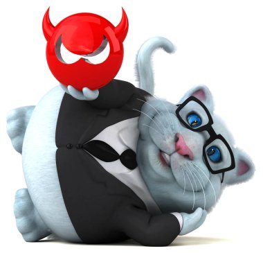 Eğlenceli çizgi film karakteri ile virüs - 3d çizim