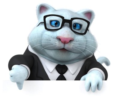 Eğlenceli kedi çizgi film karakter - 3d çizim