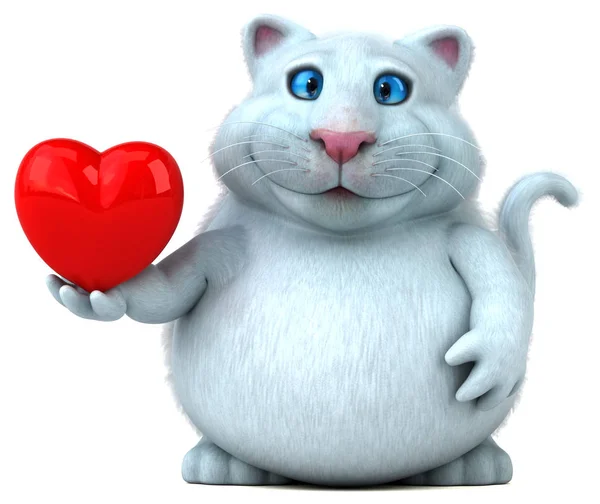 Eğlenceli Çizgi Film Karakteri Ile Kalp Çizim — Stok fotoğraf