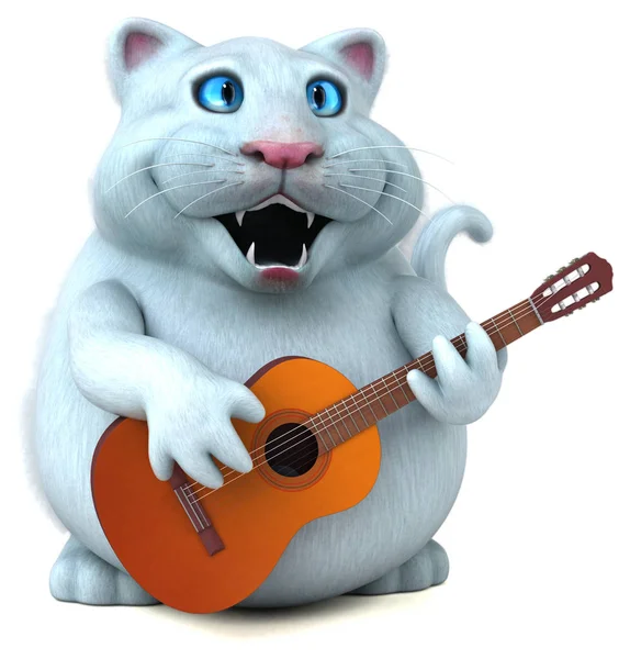 Eğlenceli çizgi film karakteri ile araç - 3d çizim