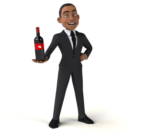 Fun Cartoon Character Wine Illustration — Stock Photo, Image