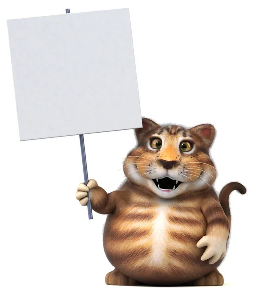 Rolig Katt Karaktär Illustration — Stockfoto