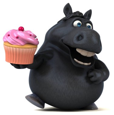 Cupcake - 3d çizim ile eğlenceli çizgi film karakteri