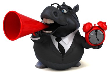 eğlenceli çizgi film karakteri ile çalar saat - 3d çizim