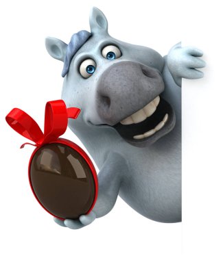 Eğlenceli çizgi film karakteri ile yumurta - 3d çizim