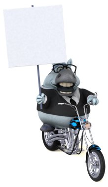 Motosikletli eğlenceli at - 3D Görüntü