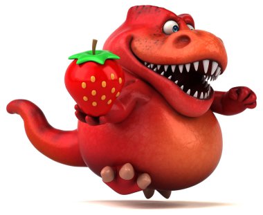 Çilek - 3d çizim ile eğlenceli çizgi film karakteri