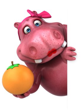 Turuncu - 3d çizim ile eğlenceli çizgi film karakteri