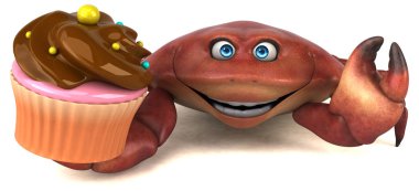 Cupcake - 3d çizim ile eğlenceli çizgi film karakteri