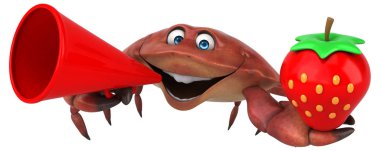 Çilek - 3d çizim ile eğlenceli çizgi film karakteri