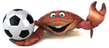 Eğlenceli çizgi film karakteri ile topu - 3d çizim