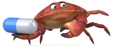 Hap ile eğlenceli çizgi film karakteri - 3D İllüstrasyon