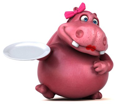 Eğlenceli çizgi film karakteri ile plaka - 3d çizim