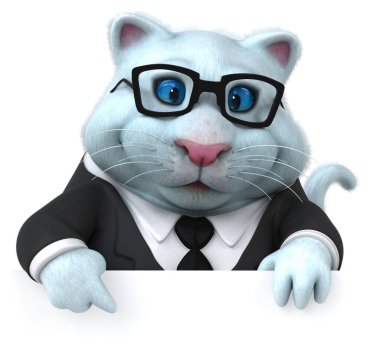 Eğlenceli kedi karakteri - 3D İllüstrasyon