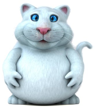Eğlenceli kedi karakteri - 3D İllüstrasyon