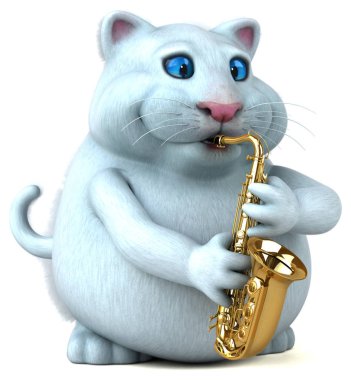 Müzik - 3d çizim eğlenceli çizgi film karakteri