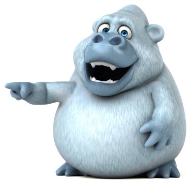 Eğlenceli yeti karakter - 3d çizim