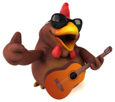 Müzik - 3d çizim eğlenceli çizgi film karakteri