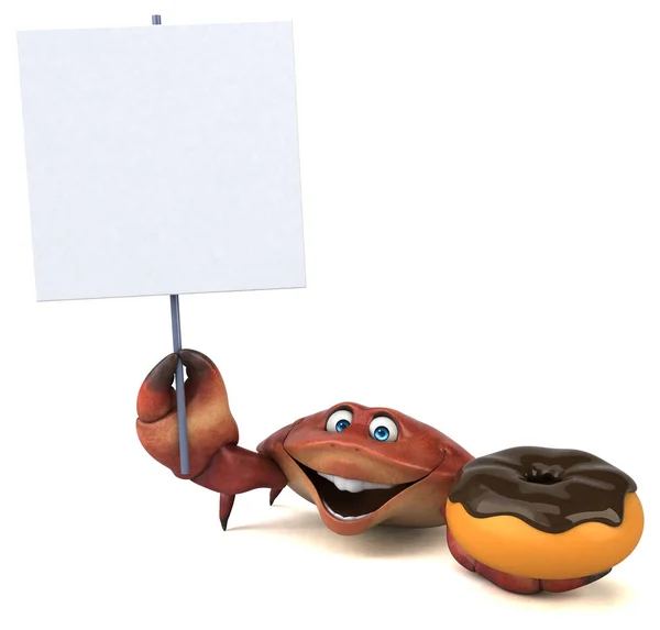 Personagem Desenho Animado Divertido Com Donut Ilustração — Fotografia de Stock