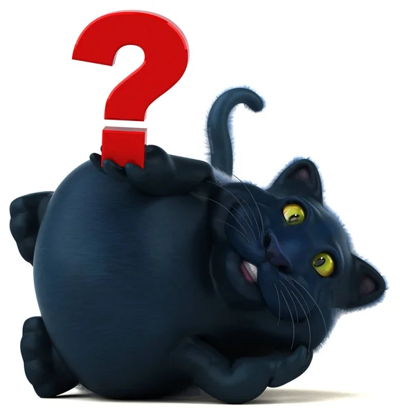 Zábavná Kočičí Charakter Otázka Ilustrace — Stock fotografie
