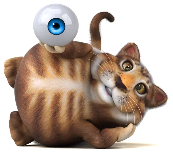 Divertente Personaggio Gatto Con Gli Occhi Illustrazione — Foto Stock