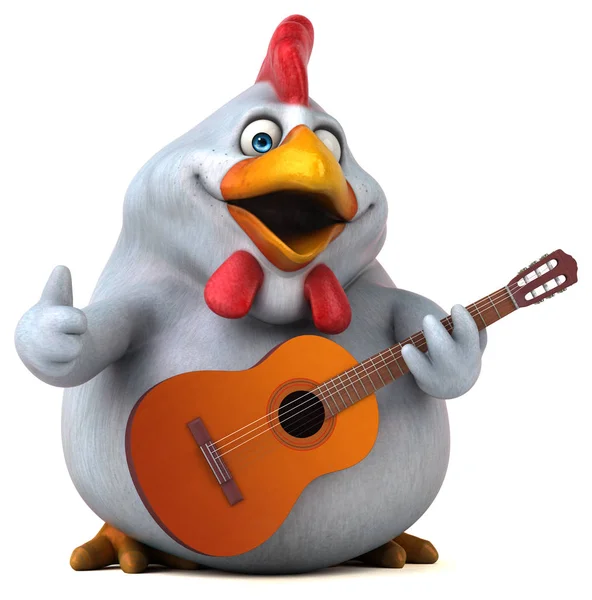 Spaß Cartoon Figur Spielt Musik Illustration — Stockfoto