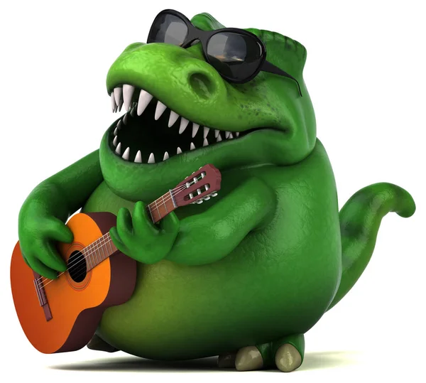 Müzik - 3d çizim eğlenceli çizgi film karakteri