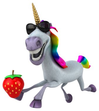 Çilek - 3d çizim ile eğlenceli çizgi film karakteri