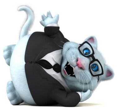 Eğlenceli kedi karakteri - 3D İllüstrasyon