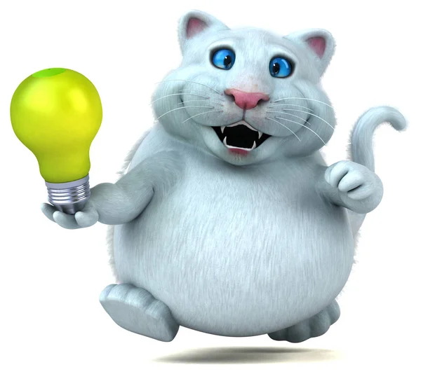 Spaß Katzenfigur Mit Lampe Illustration — Stockfoto