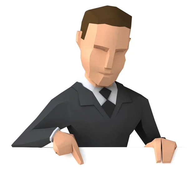 Homme Affaires Low Poly Illustration — Photo